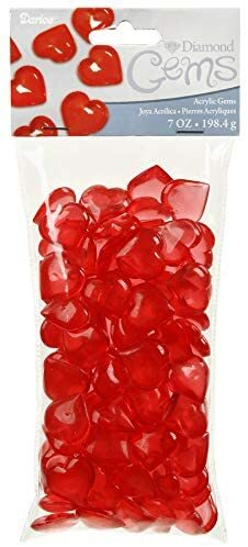 Diamond Gems Floral Hearts Red Vase Filler 7 Ounces