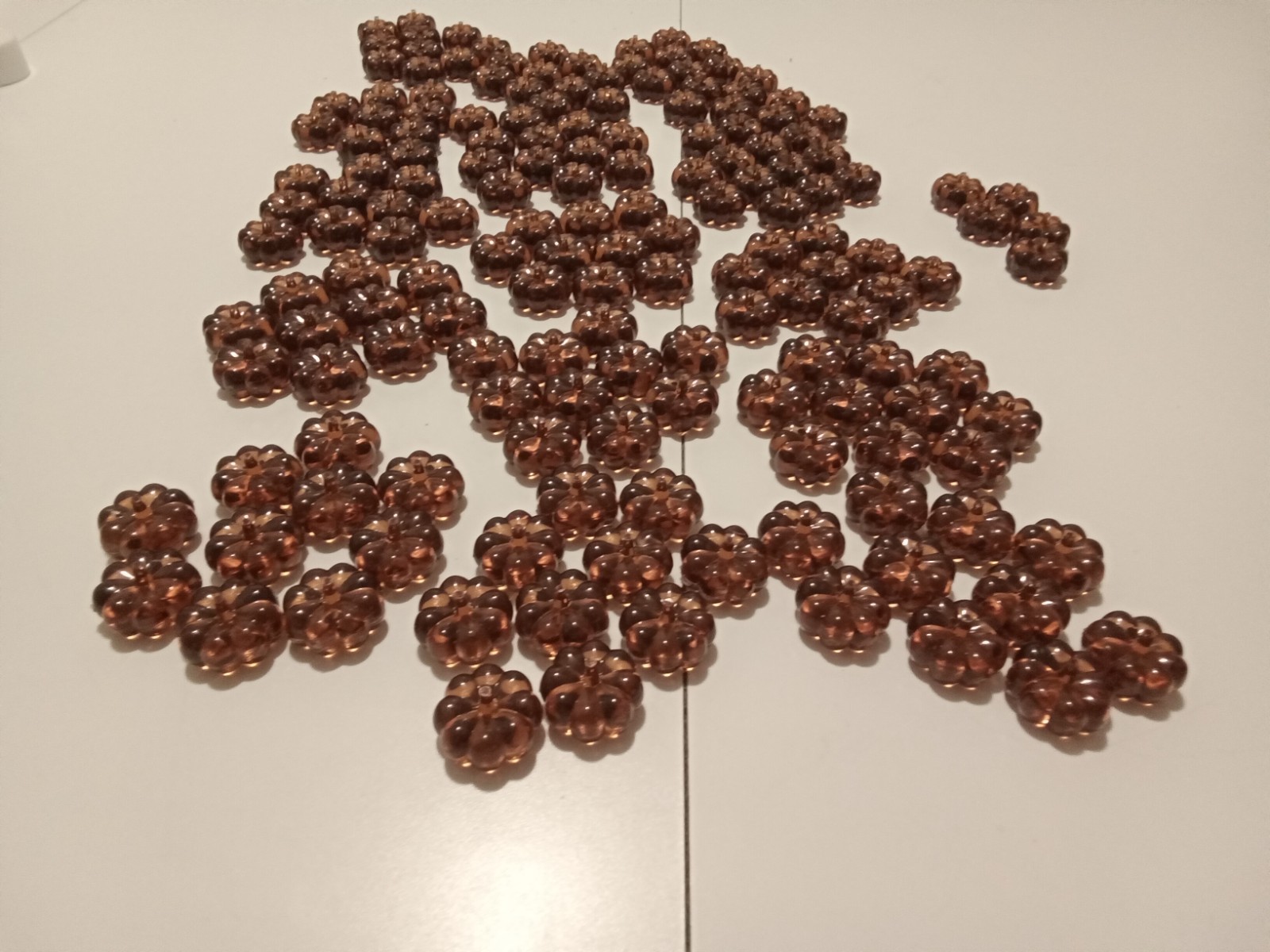 MINI PUMPKINS Orange Faux Glass Acrylic Table Scatter Filler 165 pieces