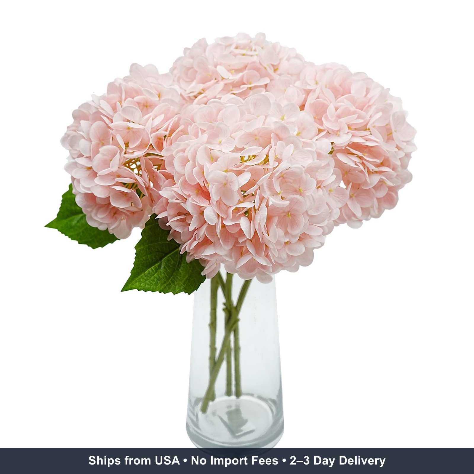 Jahe 4 Pcs Hydrangea Artificial Flowers, 20” Tall Large Bloom Faux Hydrangea Fl