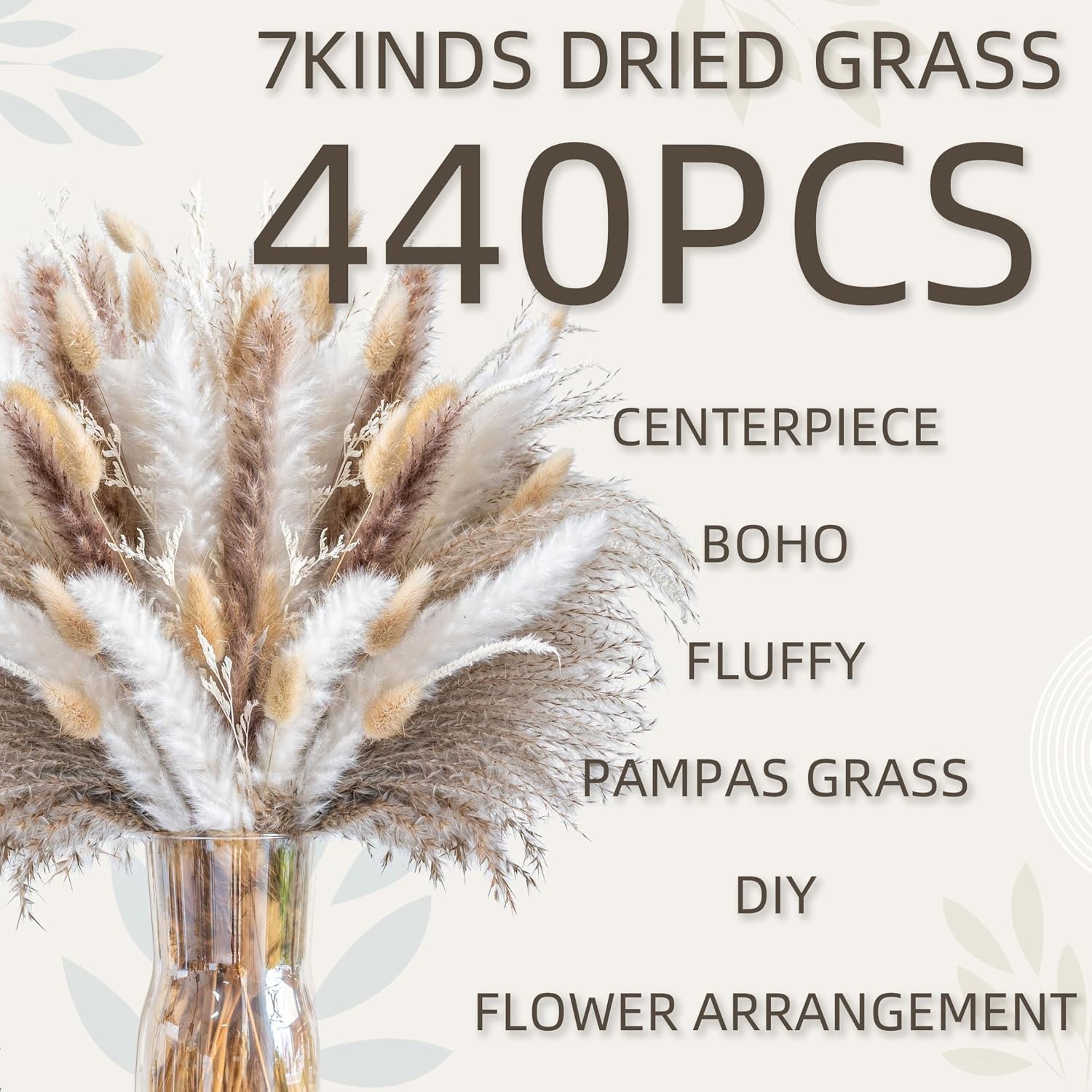 Sustainable Dried Pampas Grass Mix – 440 Count