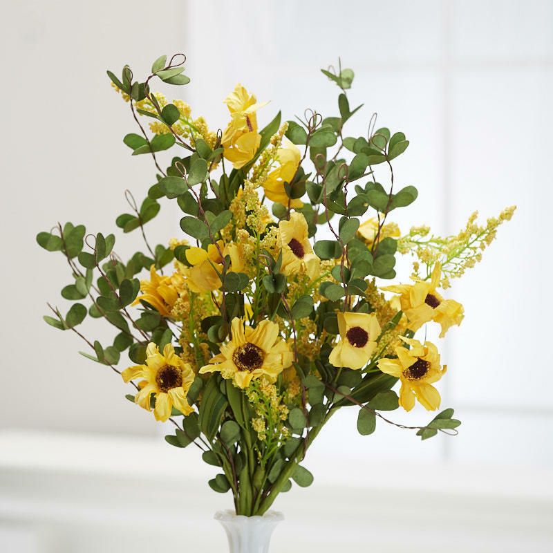 Factory Direct Craft Yellow Artificial Cosmos Daisy and Heather Spray