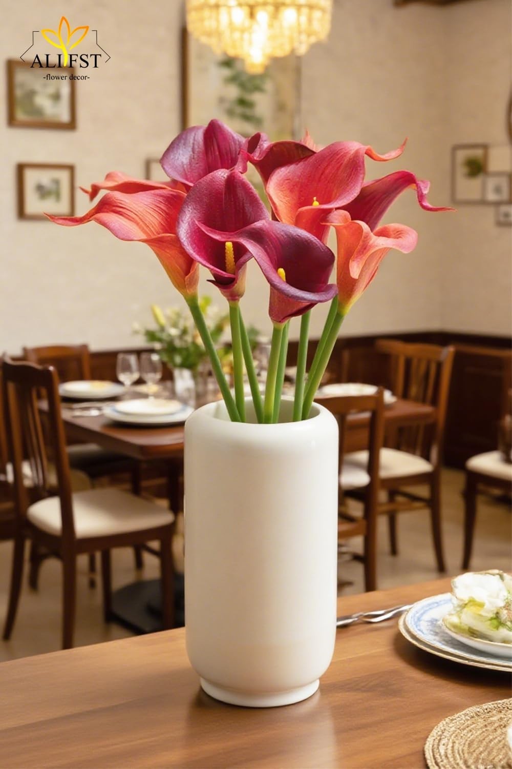 30 Pack Realistic PU Latex Calla Lily Flowers – Burnt Orange for Wedding & Home