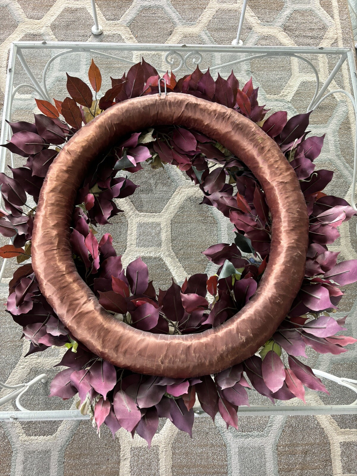 Vintage Hydrangea & Rose Wreath Artificial Flowers 22 Inches Spring Summer