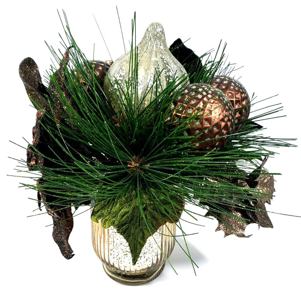 Fall Floral Arrangement In Mercury Glass Vase by Kirkland Home 11″ x 10 1/2″