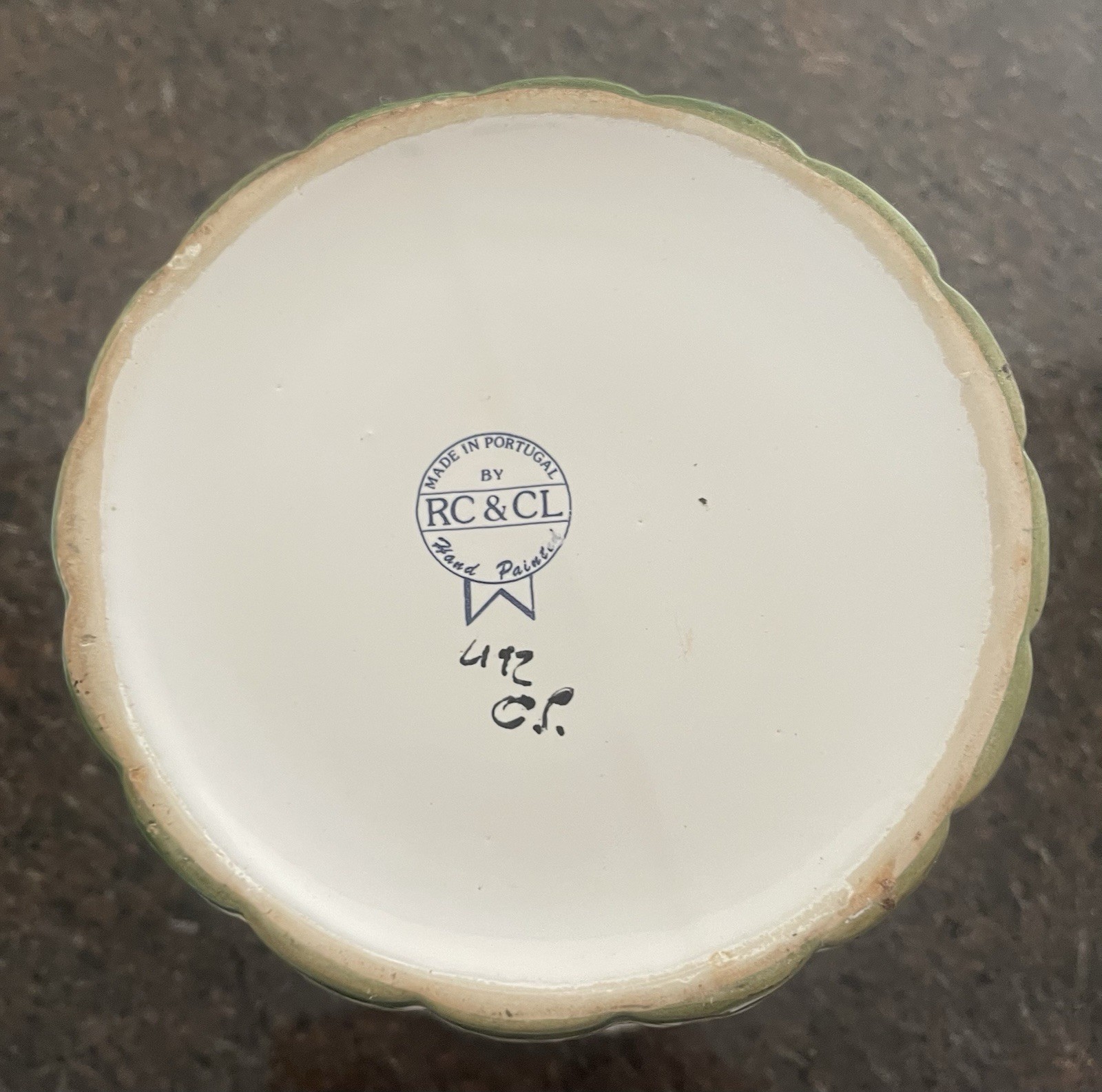 1970s Vintage Hand-Painted Ceramic Planter – Portugal Rare Stamp & No. by RC&CL