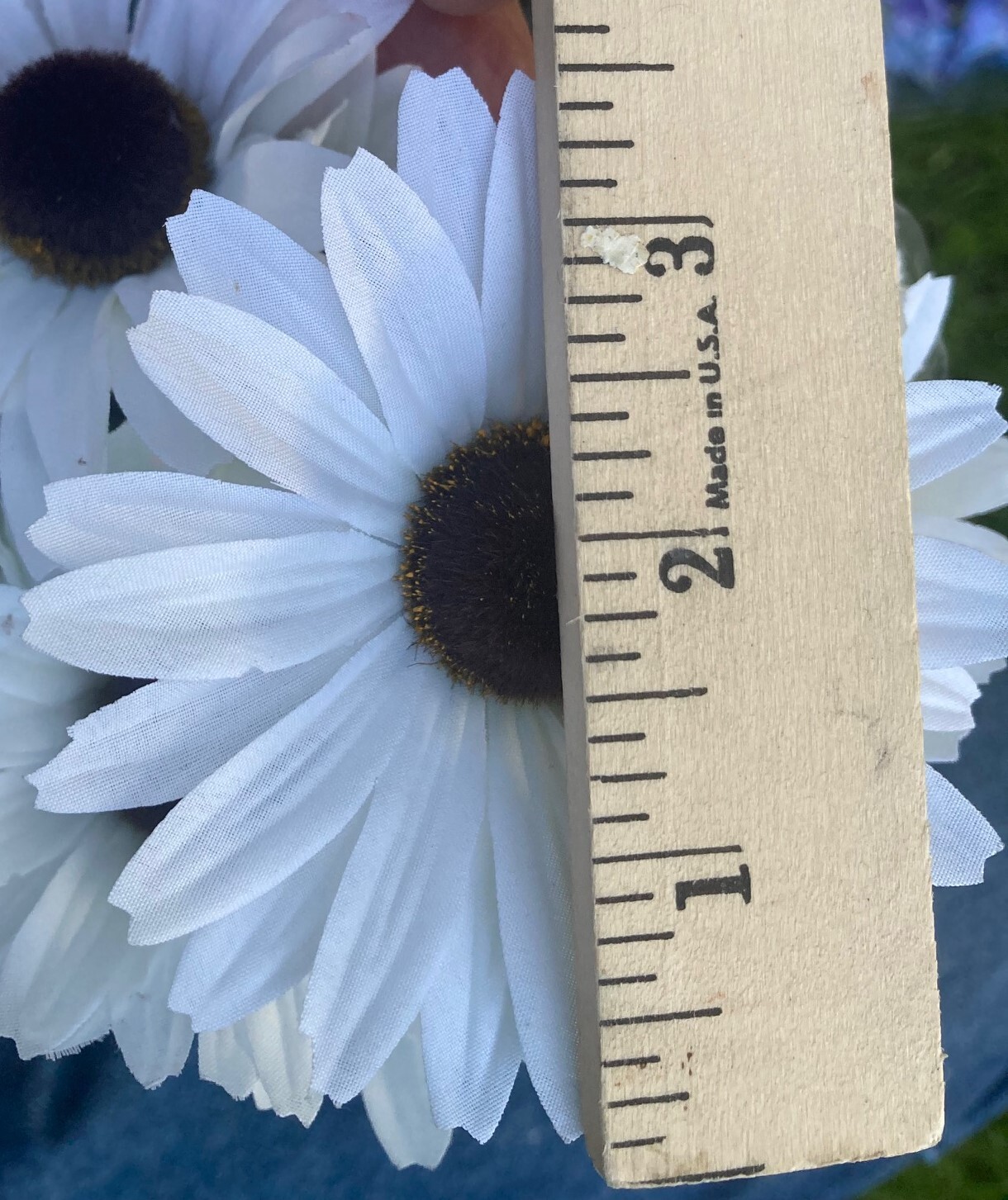 56 Flowers(4-Bushes) White Black Eyed Susan Artificial Silk Flower Bush