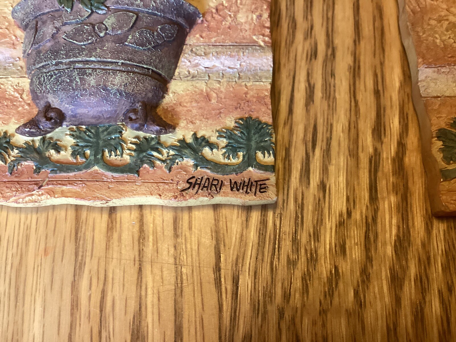 Shari White Palm Tree Wall Art Set 2 Tropical 3D Relief Plaques Decor