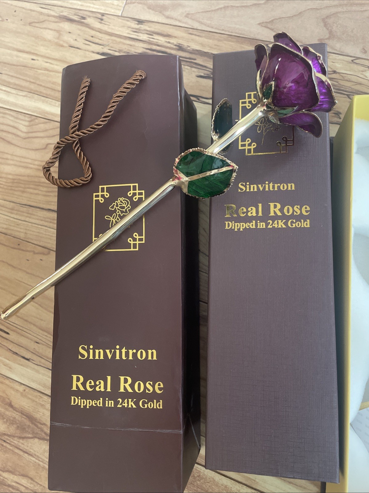 Gold Dipped Infinity Rose Forever Flower Decor, Resin Preserved Real Rose Birthd