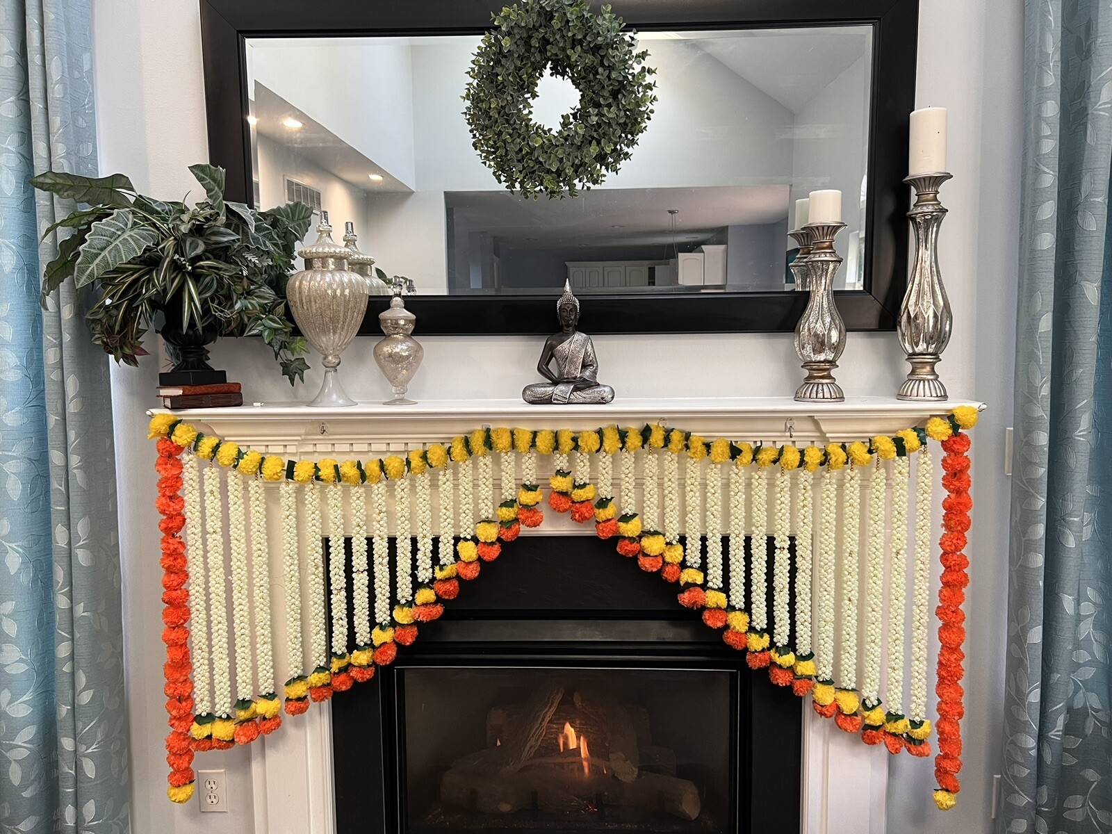 6 Feet Marigold heavyduty backdrop Toran garland indian wedding diwali decor