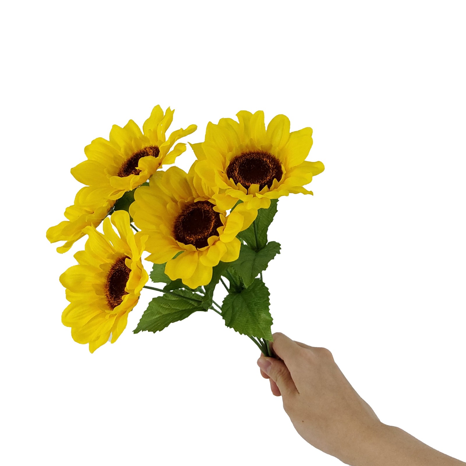 (4 pack) 12.5 in Indoor Artificial Sunflower Pick, Yellow Color.Fast delivery