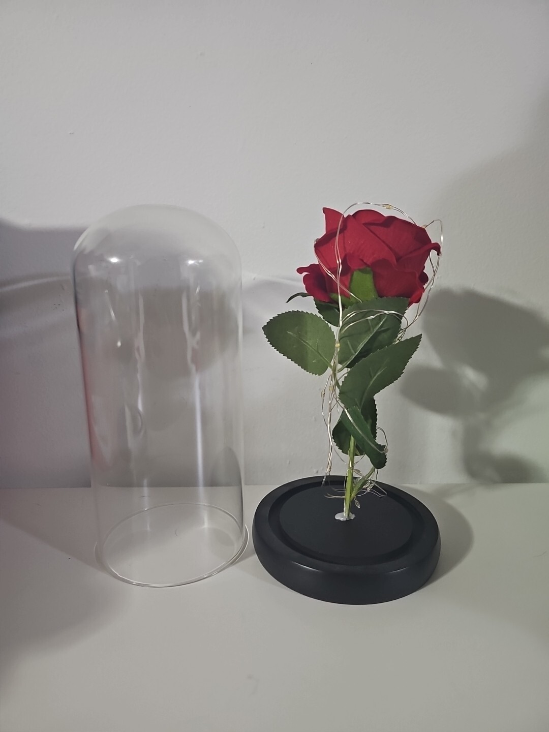 Artificial LED Light Glass Rose