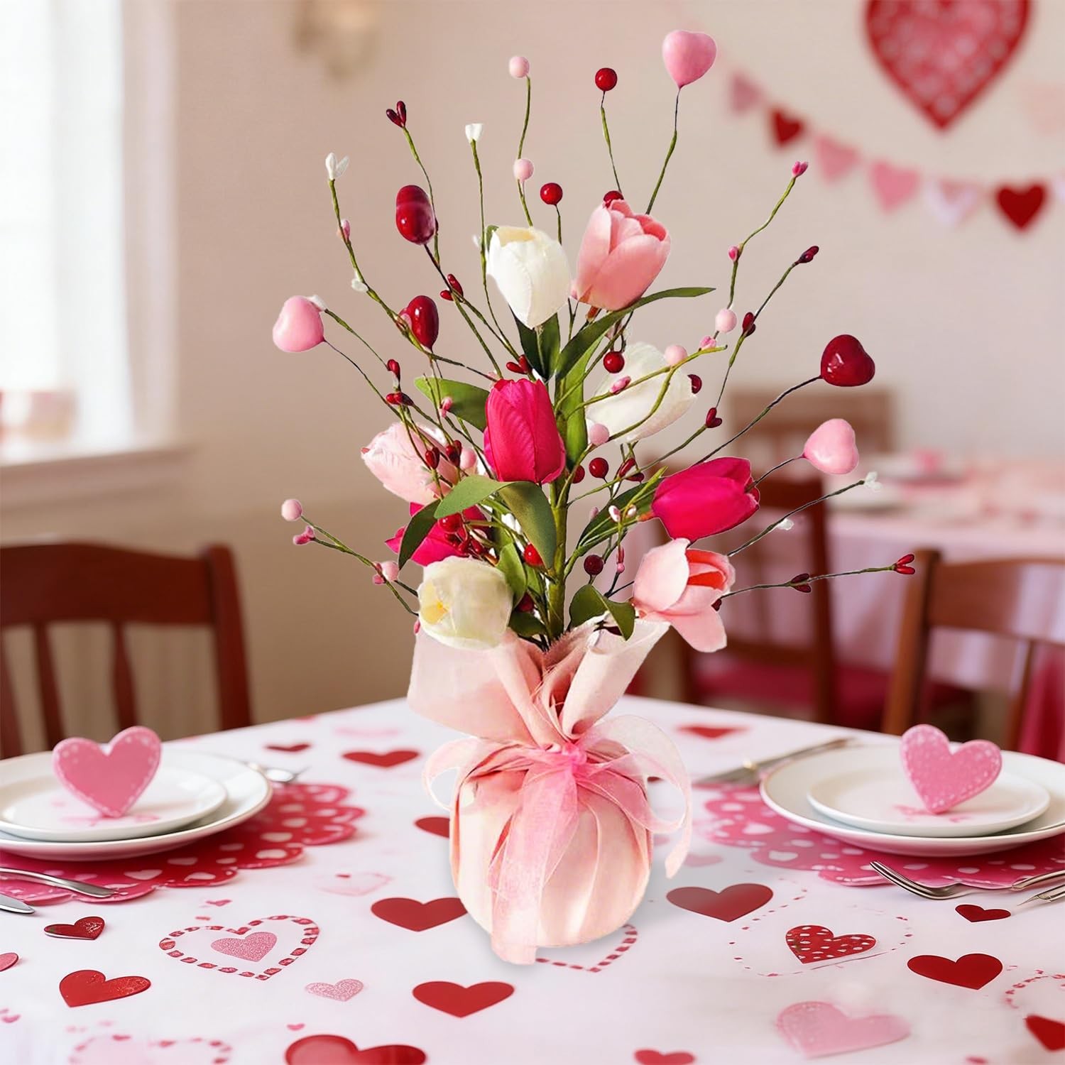 Floral Centerpieces, Artificial Tulips Flowers, Center Table Flower Decoratio…