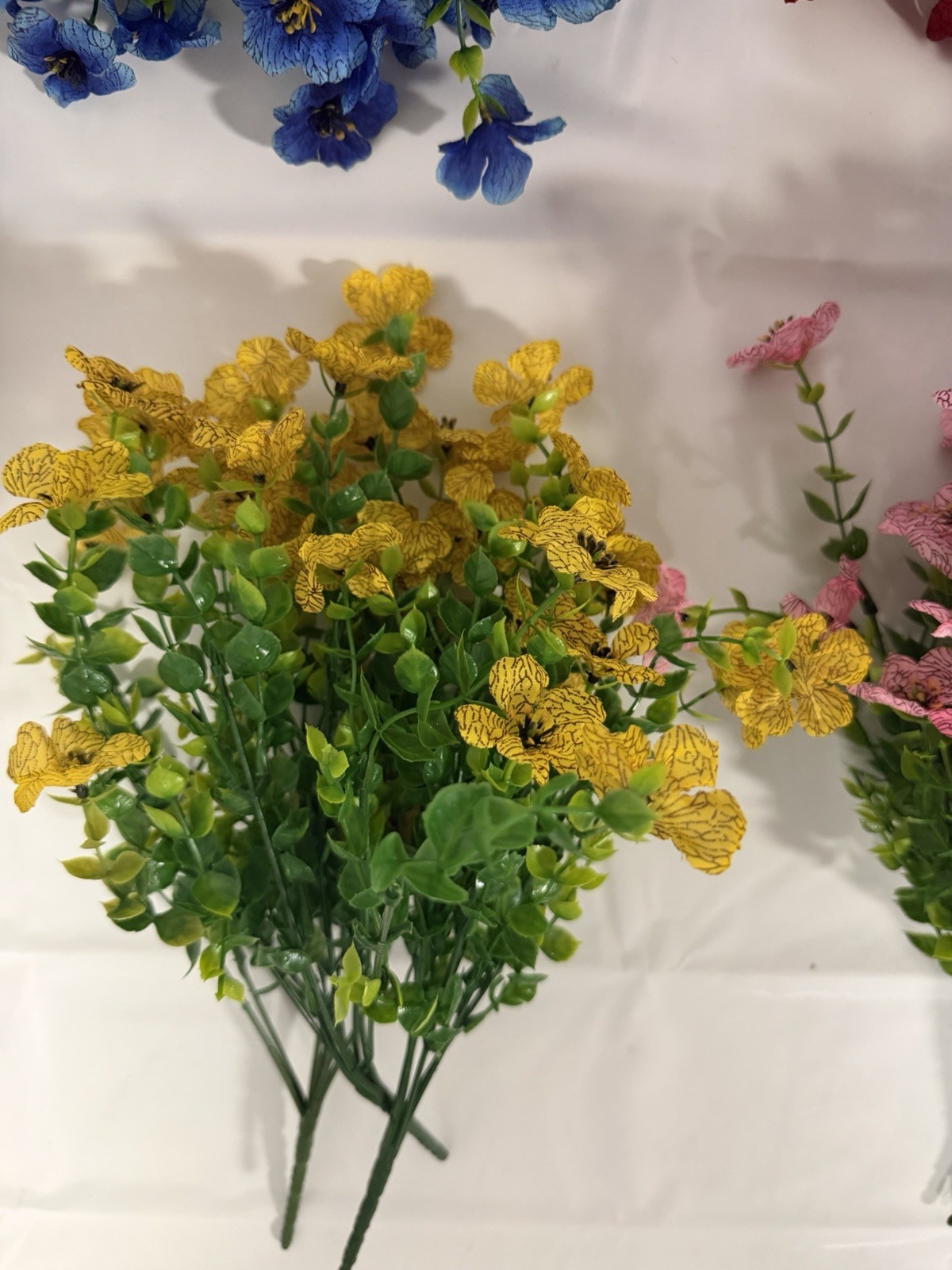 Artificial Flowers for Outdoors,12 Bundles UV Resistant Artificial Flowers Decor
