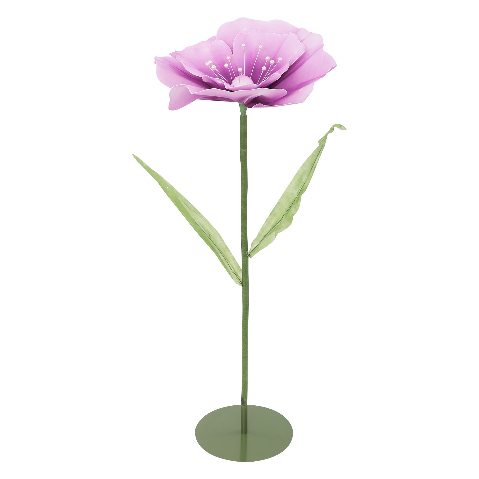 3pcs Giant Artificial Flower Poppy Free Standing Adjustable Wedding Decor Purple