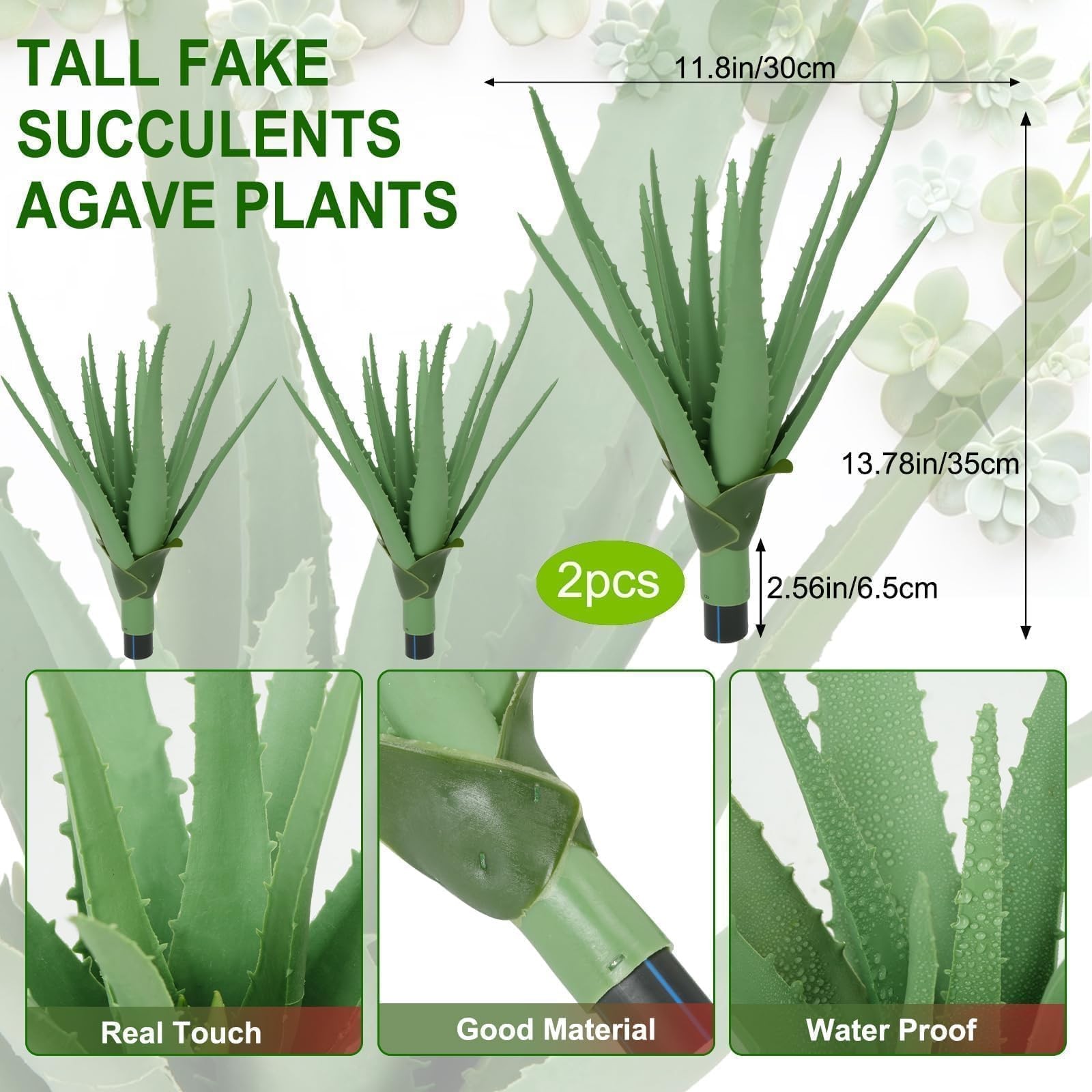 Best Zythrem Agave Plant Artificial Faux Cactus Plants Indoor UV Resistant Fake