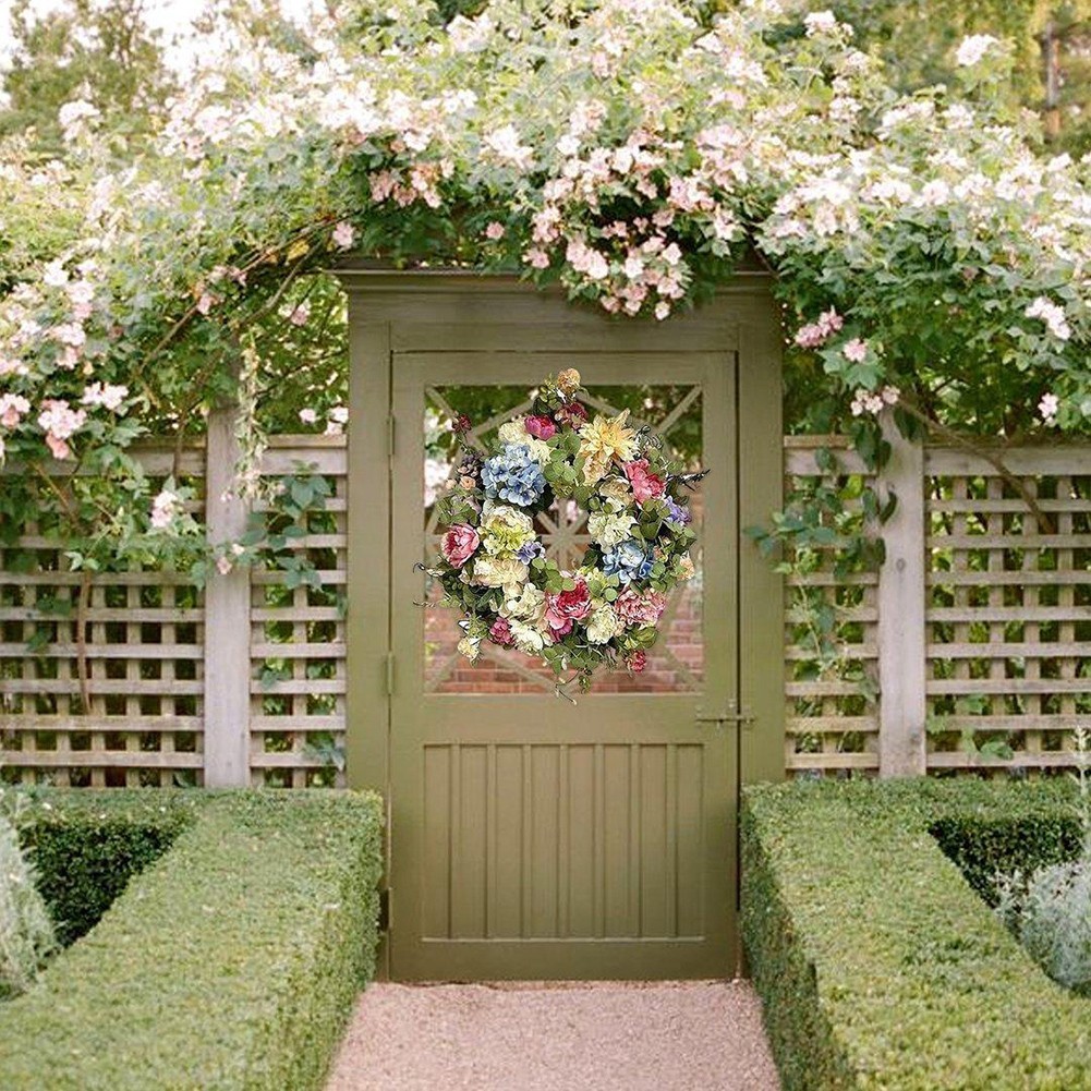 Hydrangea Wreath Front Door Garland Home Indoors & Outdoors Artificial Decor