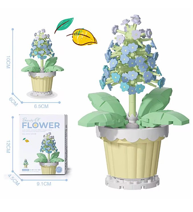 Creative Building Block Bouquet, Eternal Flower Plant Potted Gift, Rose Sunflowe