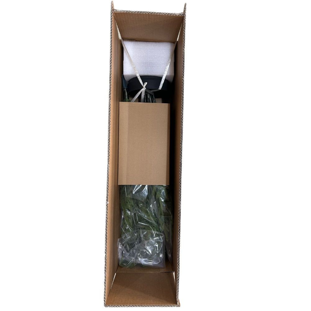 4′ Artificial Real Touch Pine Tree in Black Plastic Pot, 2pc/set