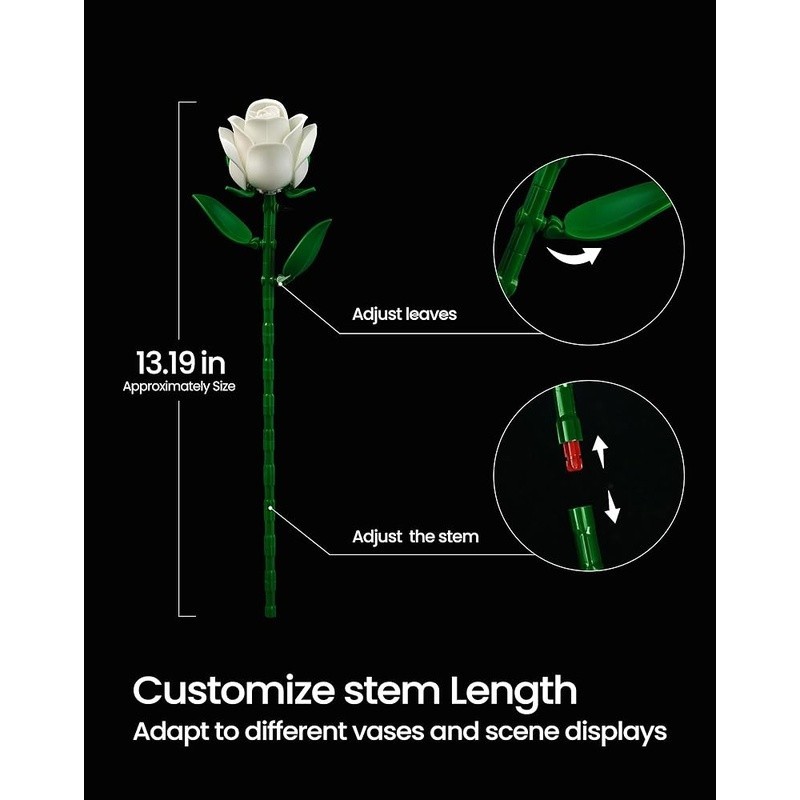 12Pcs White Roses Flower Set Unique Frosted Petals Home Decoration Gift New