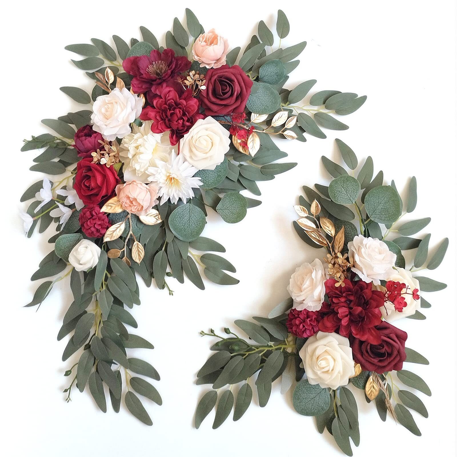 Faux Flower Swag Set of 2 for Wedding Welcome Signs Floral Swag Wedding Recep…