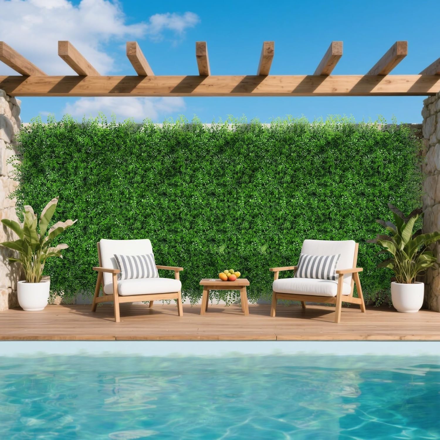 Wall Panels, 20”x20” 12pcs Artificial Boxwood Hedge Panels Privacy Screen