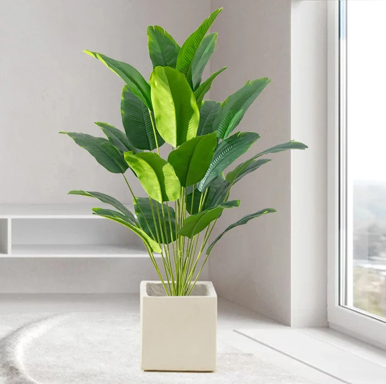 1pc Large Artificial Tropical Palm Tree with Monstera Leaves Home Decor – NEW