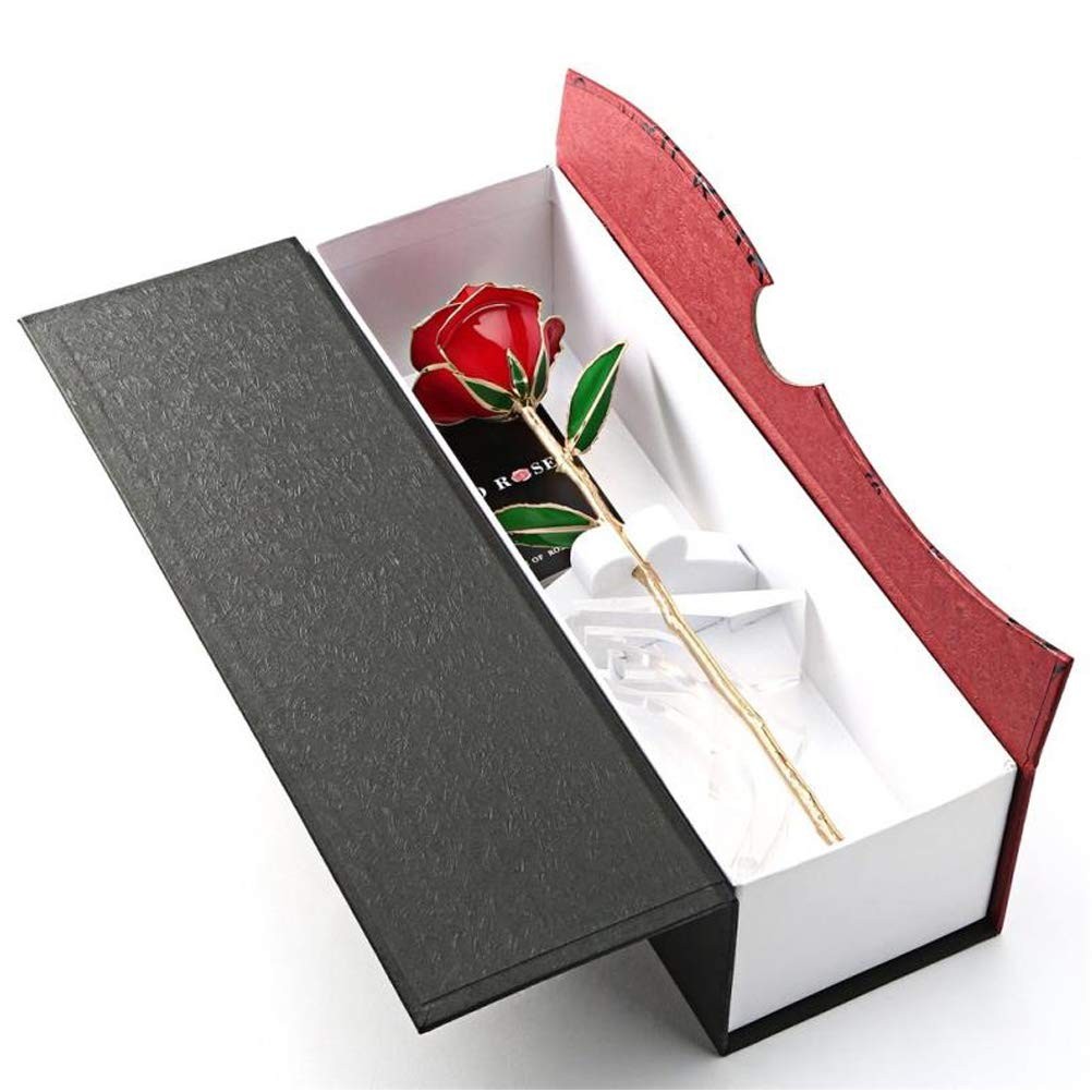 Valentines Day Gifts for Her, Real Rose Dipped in 24K Gold, Preserved Rose Fl…