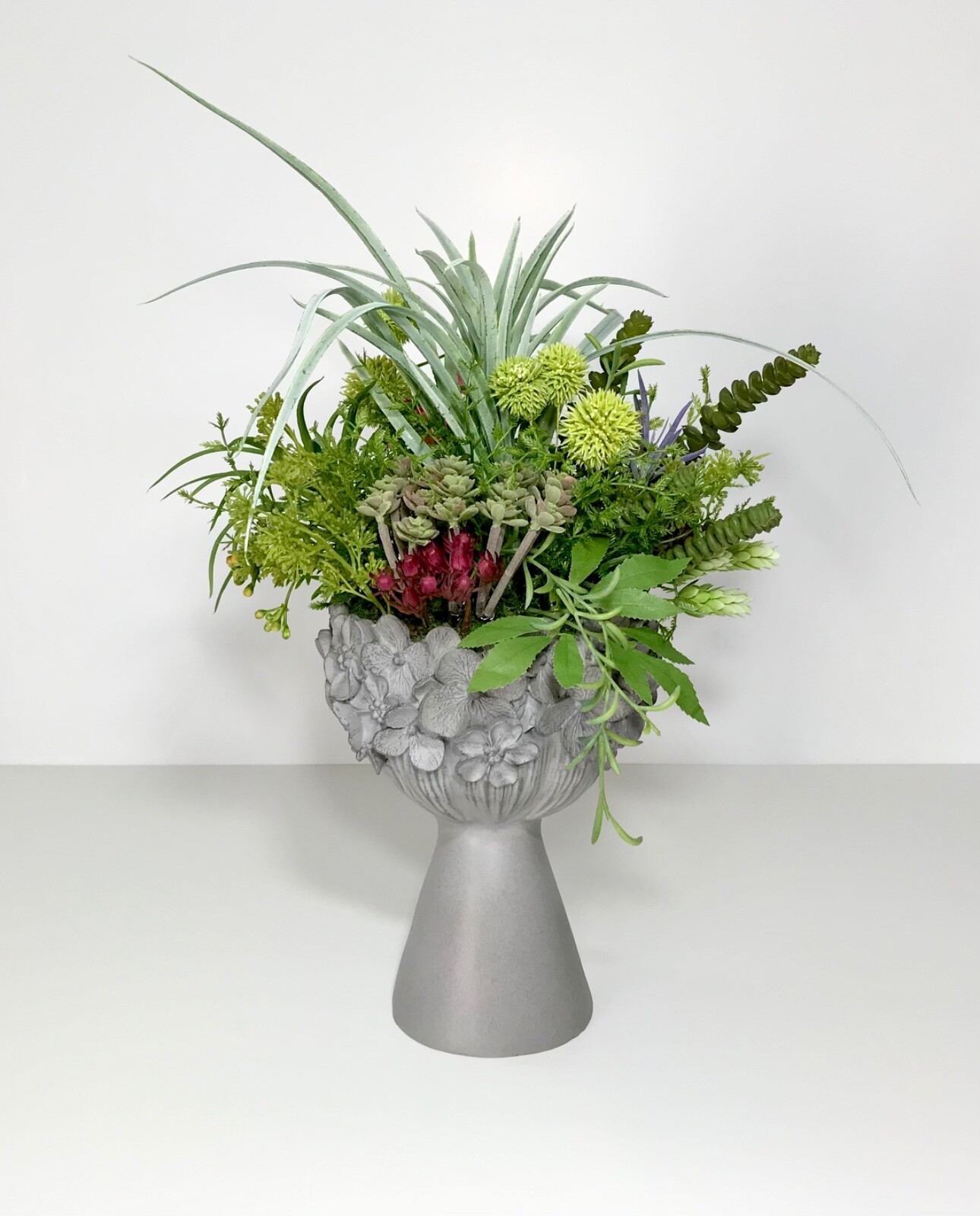 FAIRY GODDESS HEAD VASE FAUX BLOOMING CACTUS SUCCULENTS ARRANGEMENT GIFT NEW