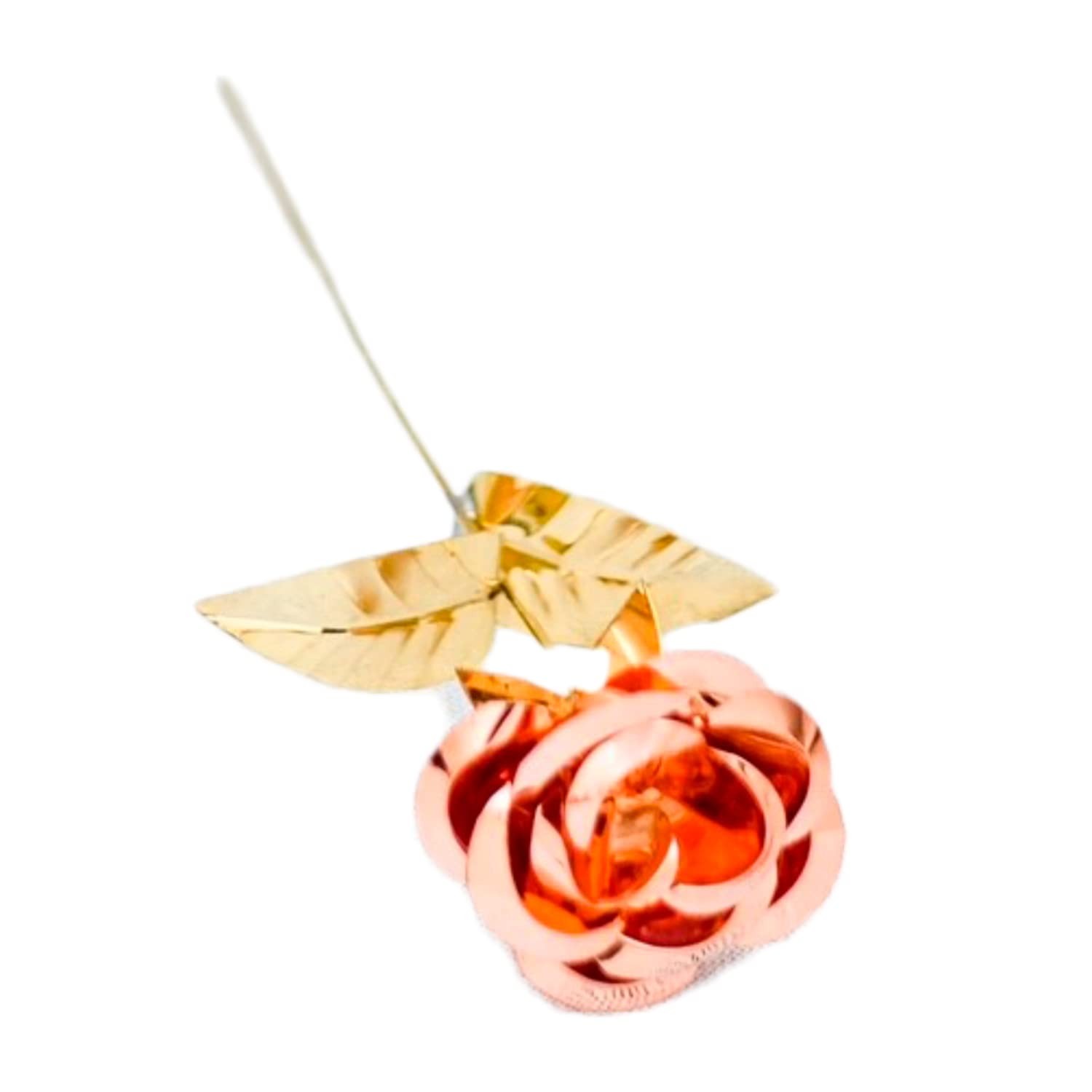 6.5 Inch Golden Metal Rose Flower, Hand Forged Copper Rose Sculpture, Wedding…