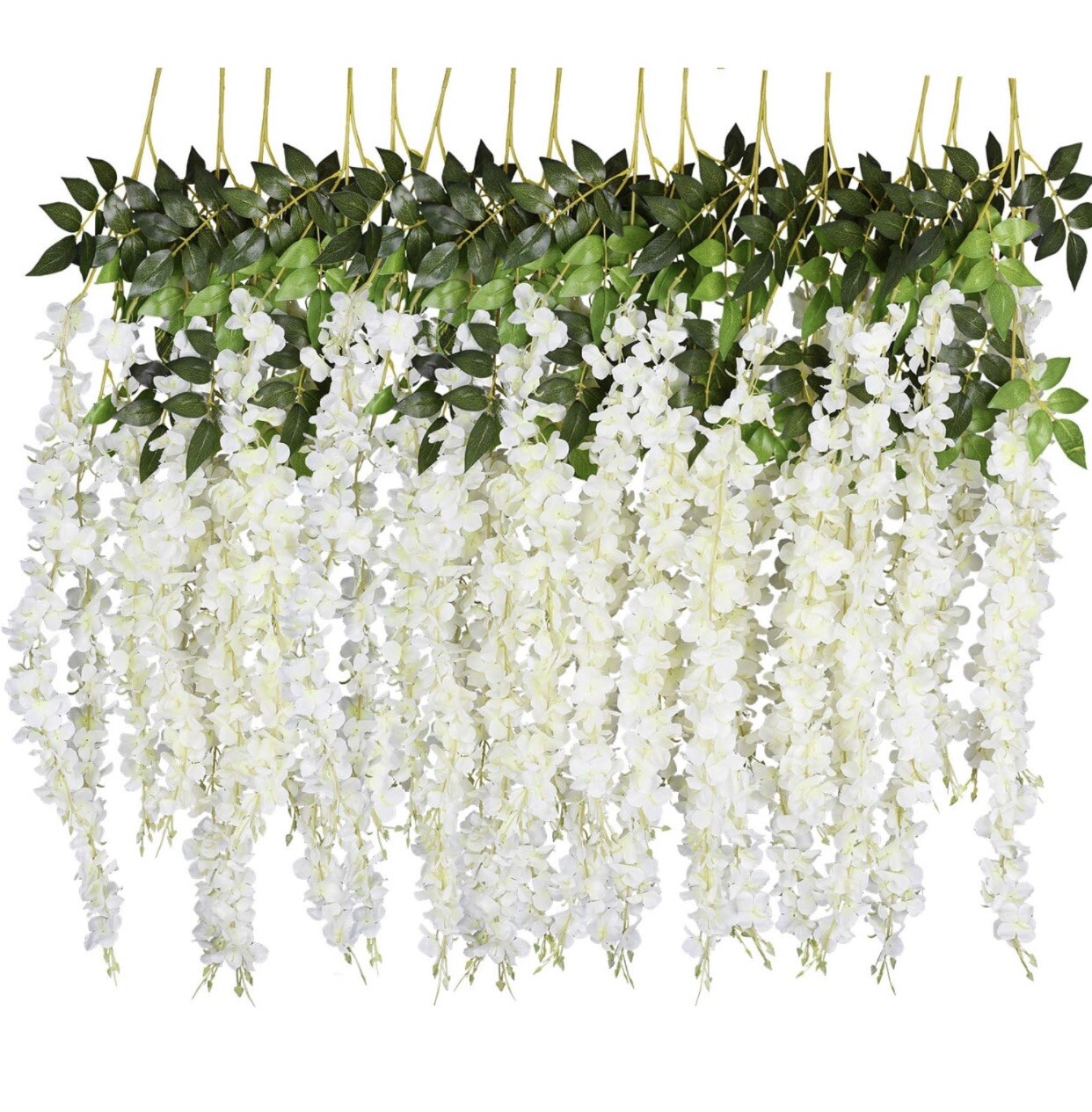 6 Pack 3.75 Feet/Piece Artificial Fake Wisteria Vine Ratta Hanging Garland Silk