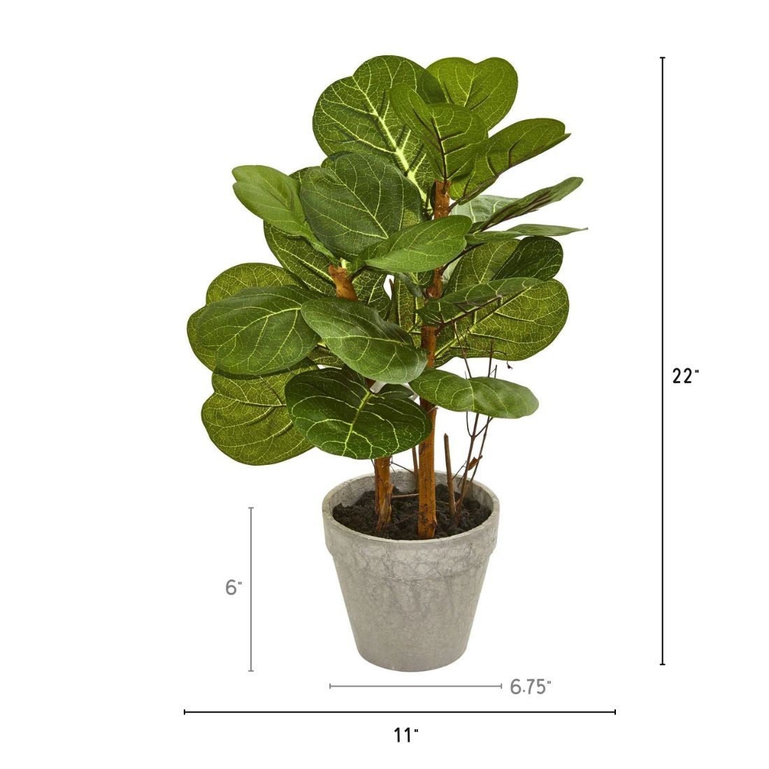 22″ Fiddle Leaf Artificial Plant