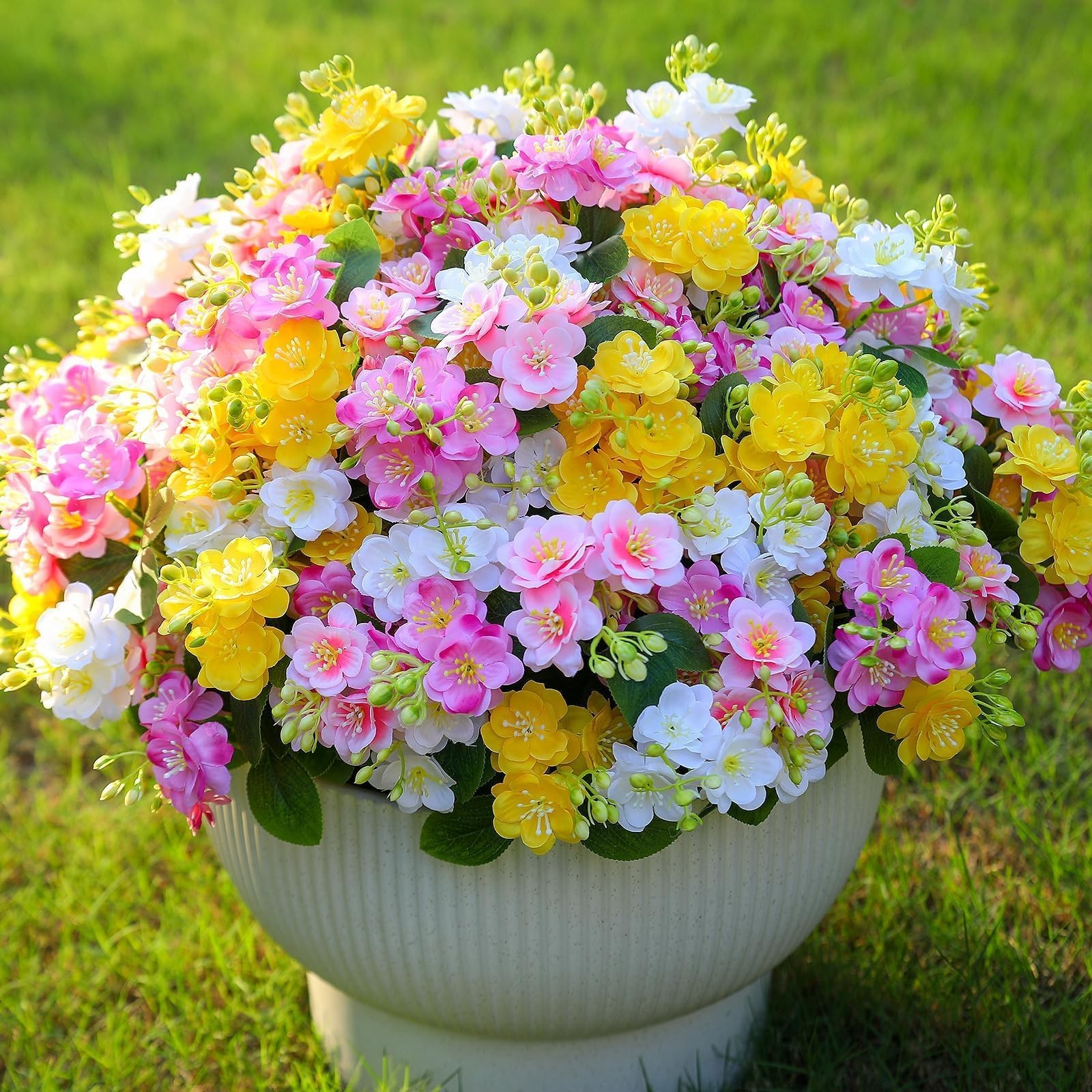 alyptus Artificial Faux Outdoor Flowers Plants for Spring Summer Decoration, 12