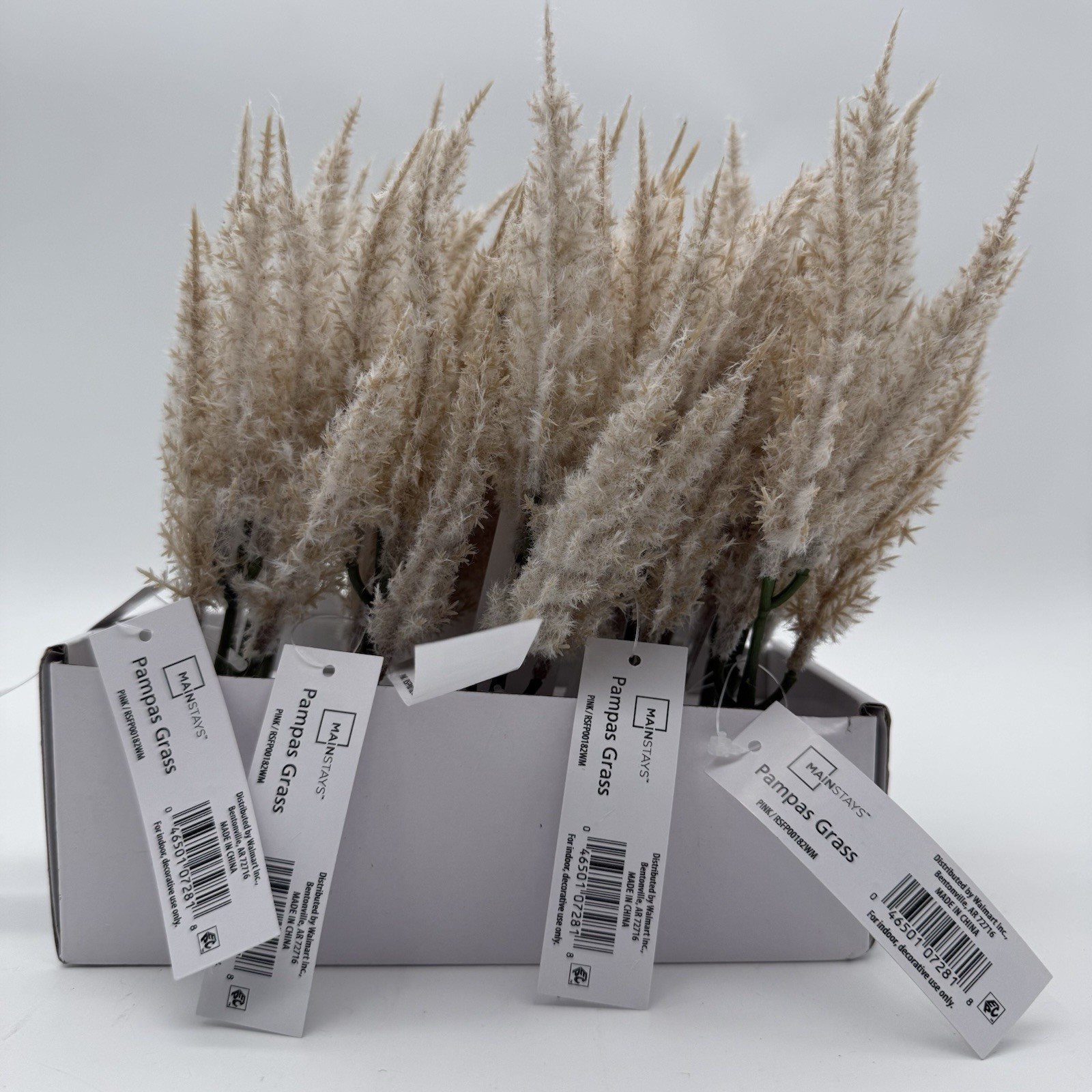 15pcs Dried Faux Pampas Grass 8″ Artificial Pampas Grass Decor Beige Mainstays