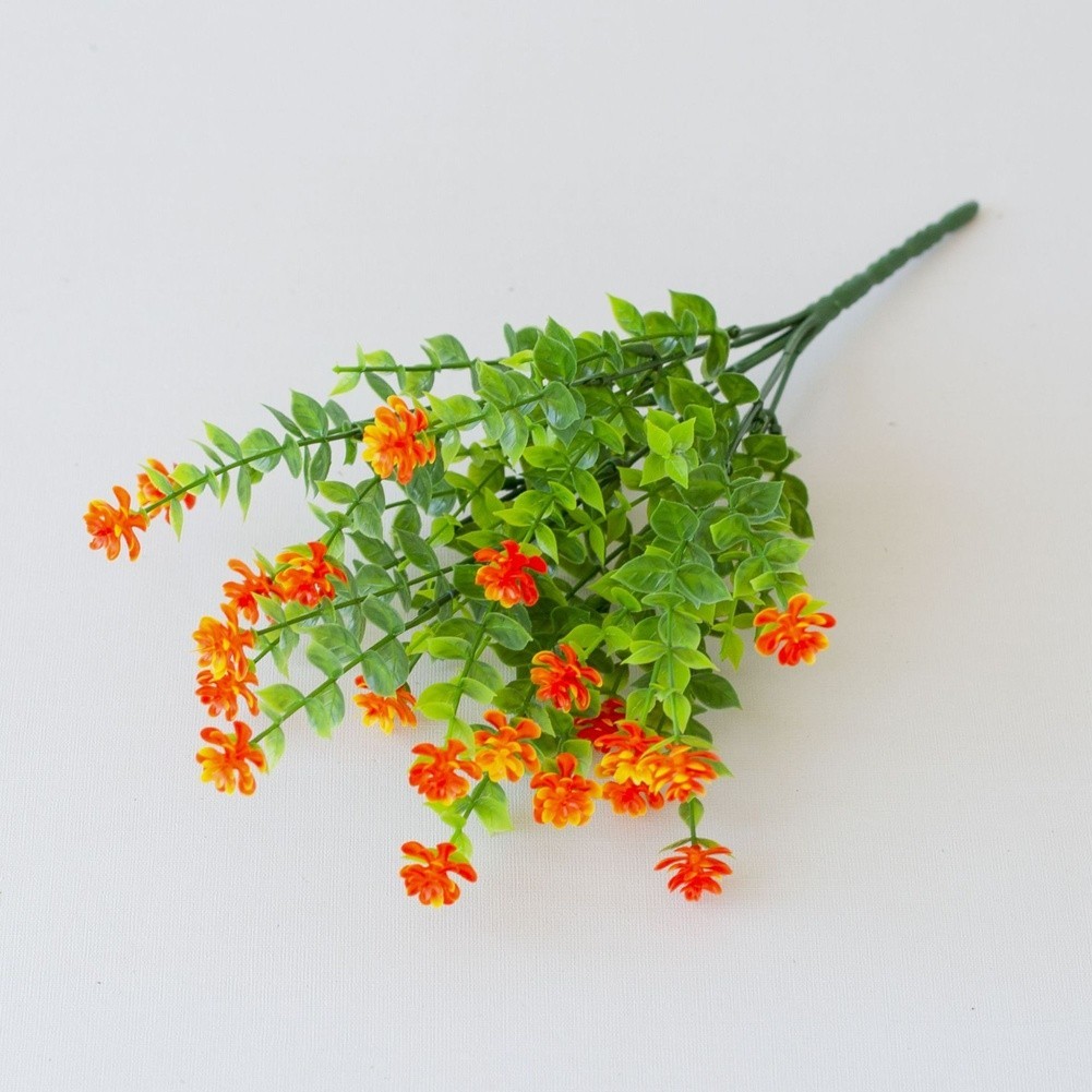 Realistic Artificial Tea Flower with Eucalyptus Leaves 36cm Plastic Plant