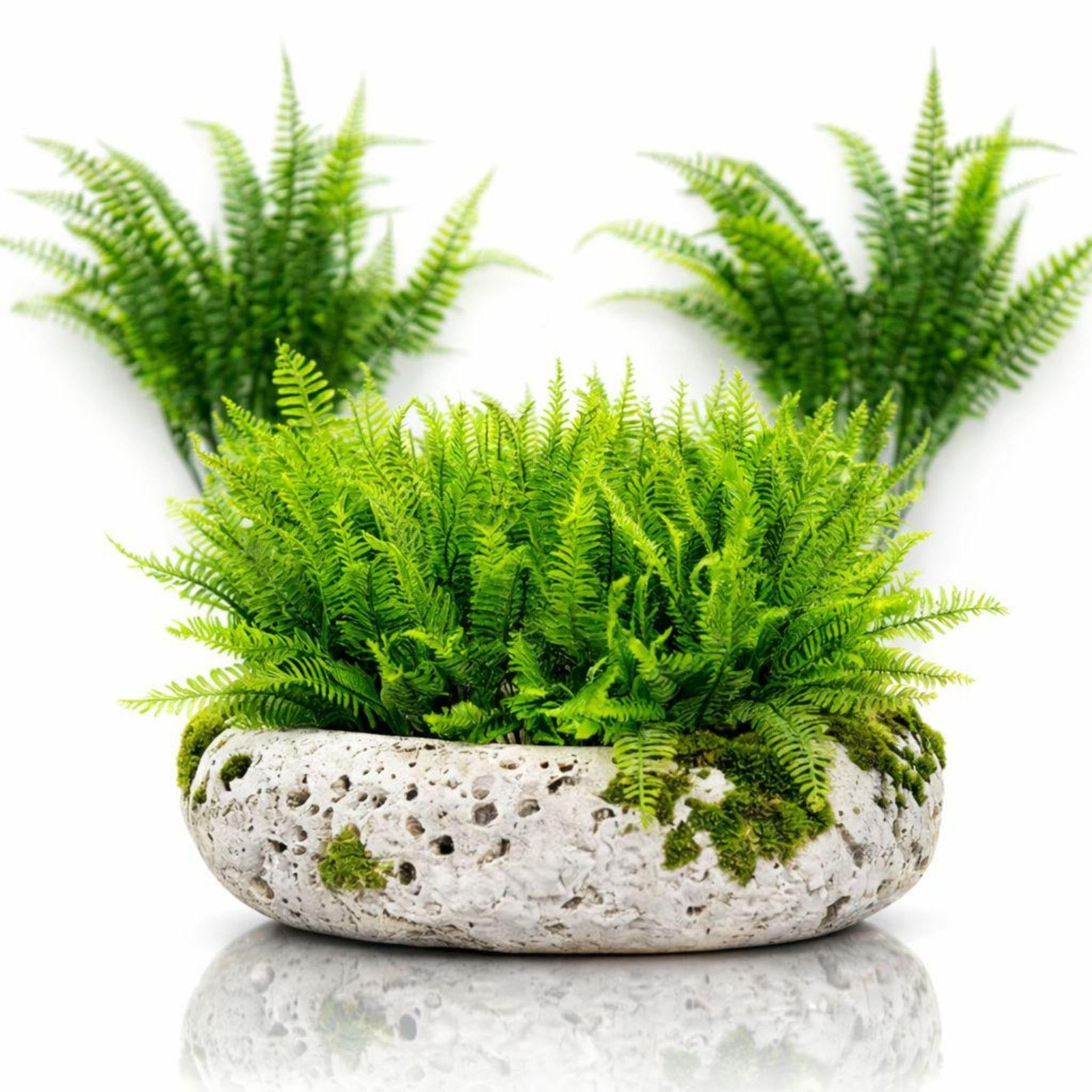 Artificial Fern Plants 12 Bundles Faux Greenery Bushes UV Resistant Fake Plan…