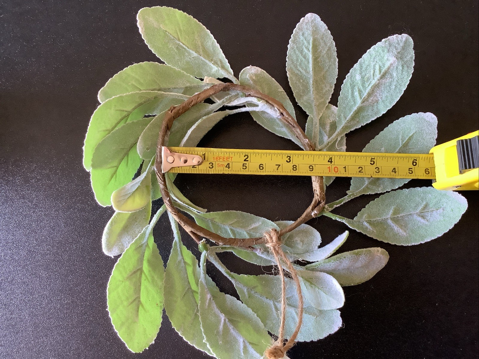 3-1/2″ Lambs Ear Floral Candle Ring Decor