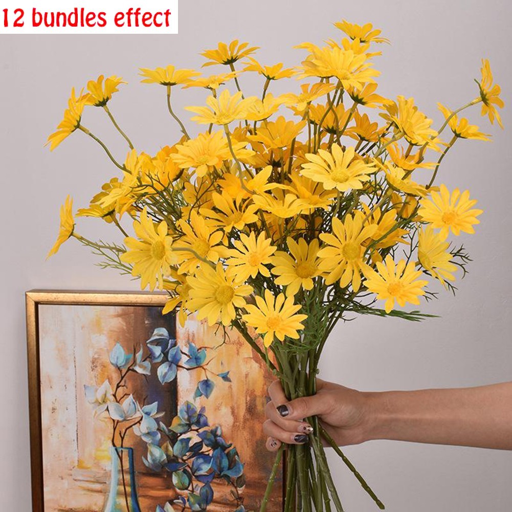 Artificial Silk Daisy Flowers Bouquet Wedding Xmas Party Home Coffee Shop-Decor