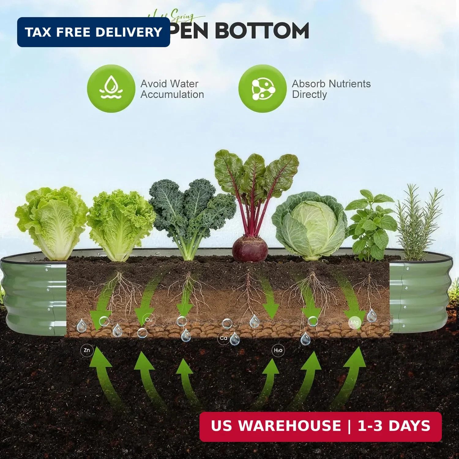Galvanized Raised Garden Bed 1 Pack, 8x2x1ft Oval Metal Planter Box Outdoor with