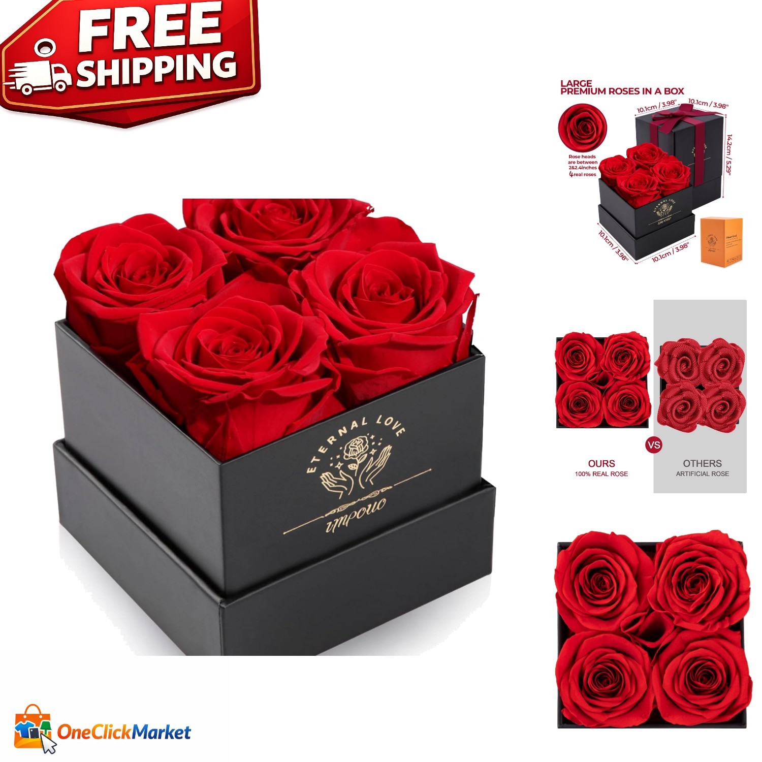 Elegant Forever Preserved Red Roses Gift Box – Perfect for Mother’s Day