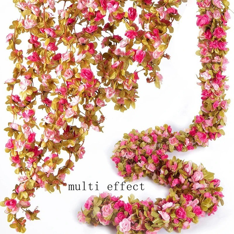 Artificial Rose Flower Vine Wall Hanging Wedding Garden Arch DIY Decor