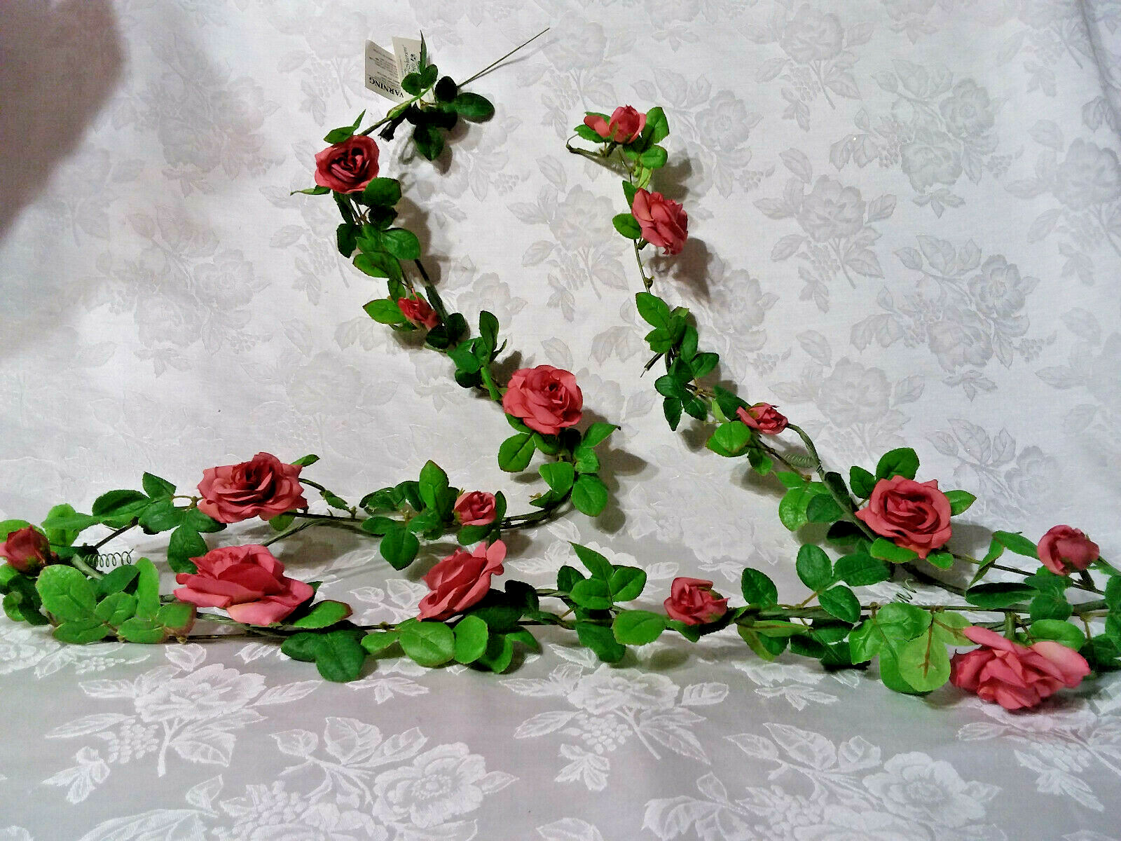 Home Interiors Petite Pink Mauve Wild Rose Garland/Wired/6 Feet Long/ New