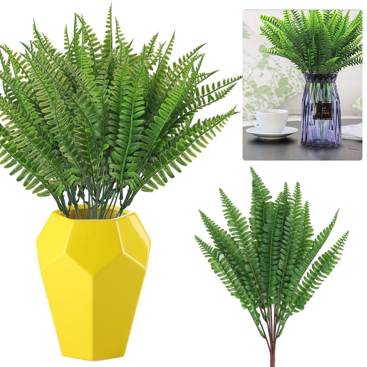 New Artificial Fake Boston Fern Plants Bushes Artificial Ferns Outdoor Decor