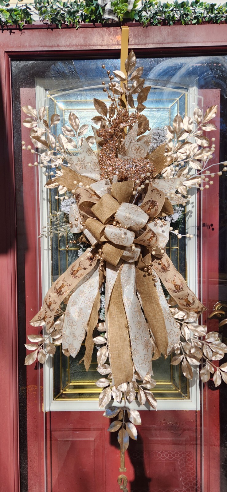 🎄Rustic Christmas Elegant Golden Holiday Door Decor Hunters Wreath