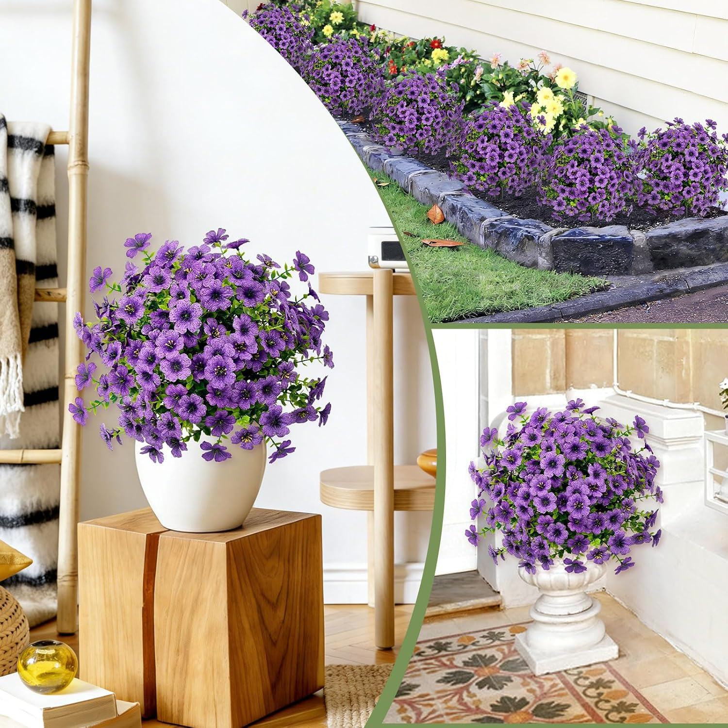 Purple UV Resistant Artificial Topiary Ball Trees – 2 Pack for Outdoor Decor