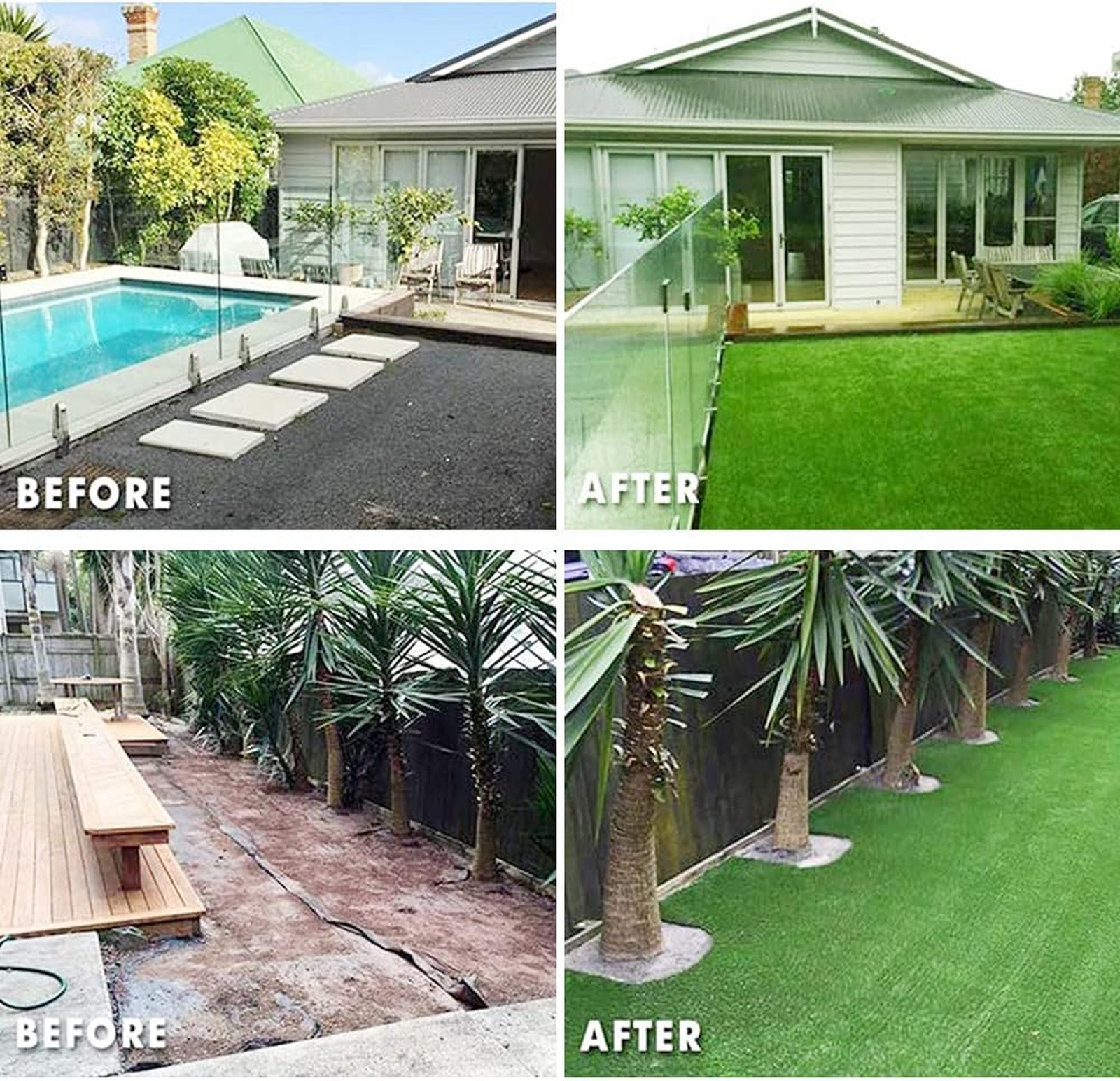 Natural Artificial Grass Turf 4 FT x 10 FT, Customized Sizes Thick Faux Grass