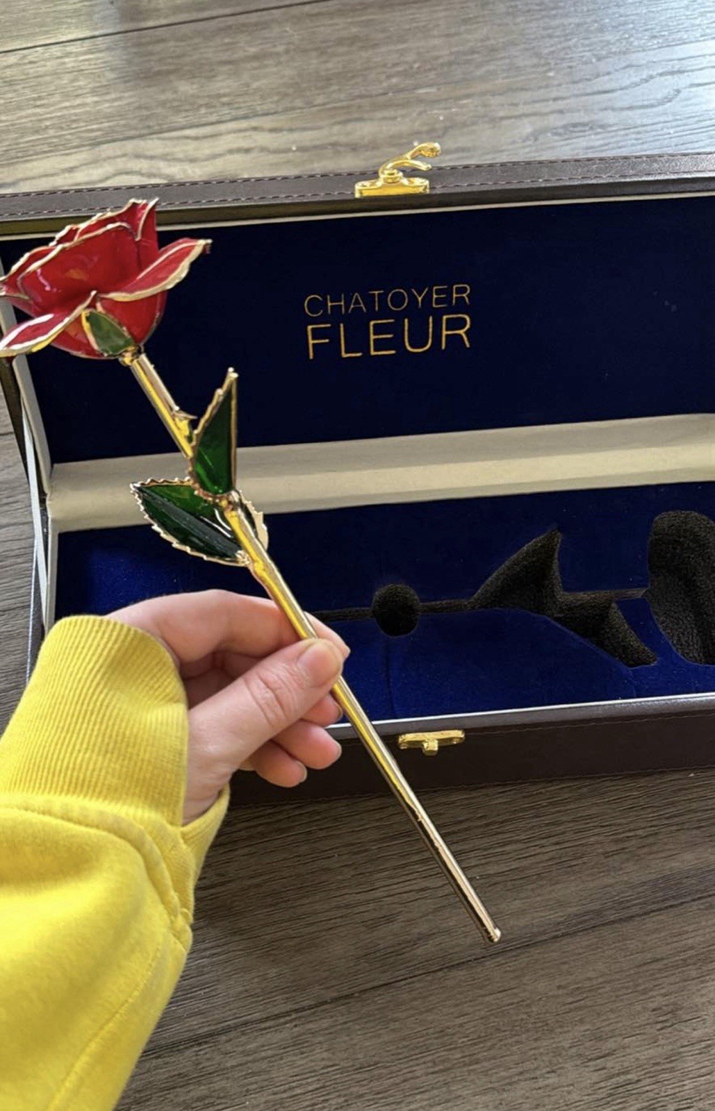 Chatoyer Fleur Forever Rose 24K Gold Dipped Red Rose w/ Luxury Gift Box V