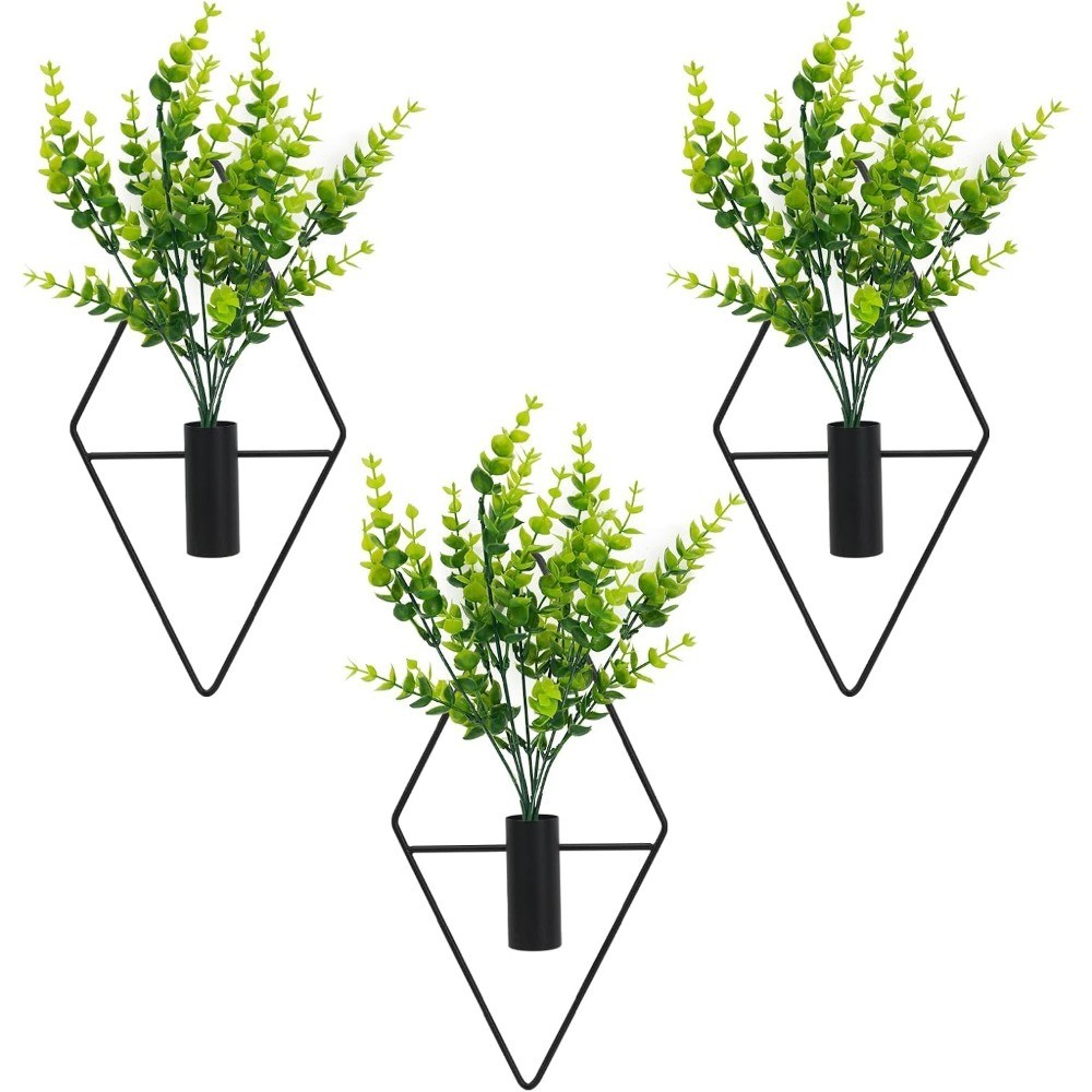 3 Pcs Wall Plants Artificial Decor,Boho Wall Decor,Home Office Living Room Wall