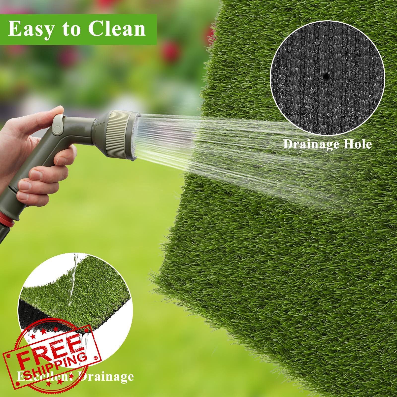 HEBE Artificial Grass 2’x6′ Green/Yellow