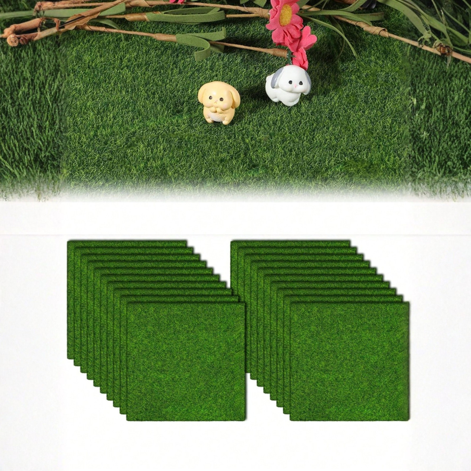 Artificial Grass Mats Wall Green Fake Grass Decor For Balcony Patio Decor Garden