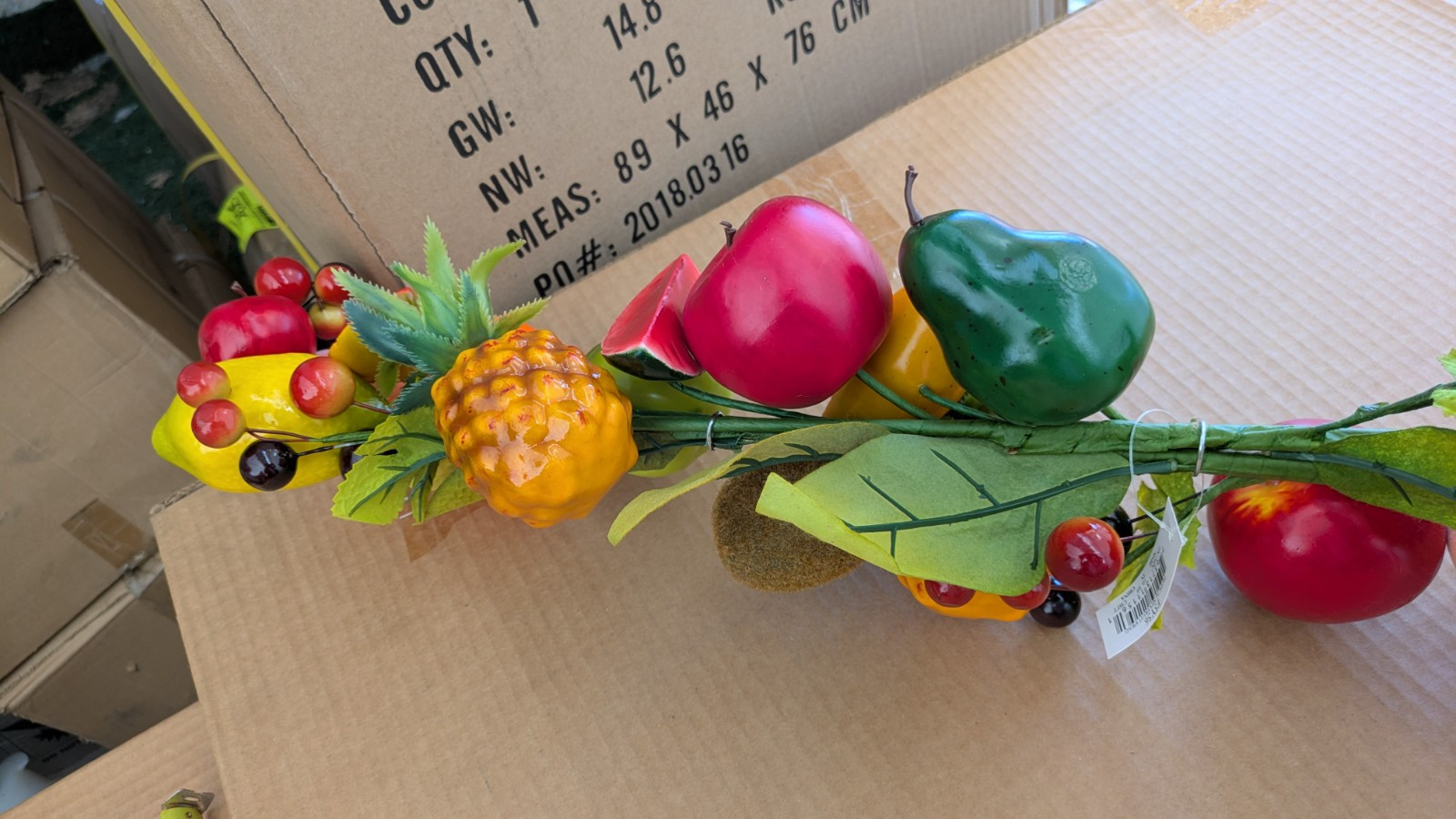 Tropical Mix Fruit Swag for Wall, Home/ Kitchen Decoration, 35″ Long F5Y56 New